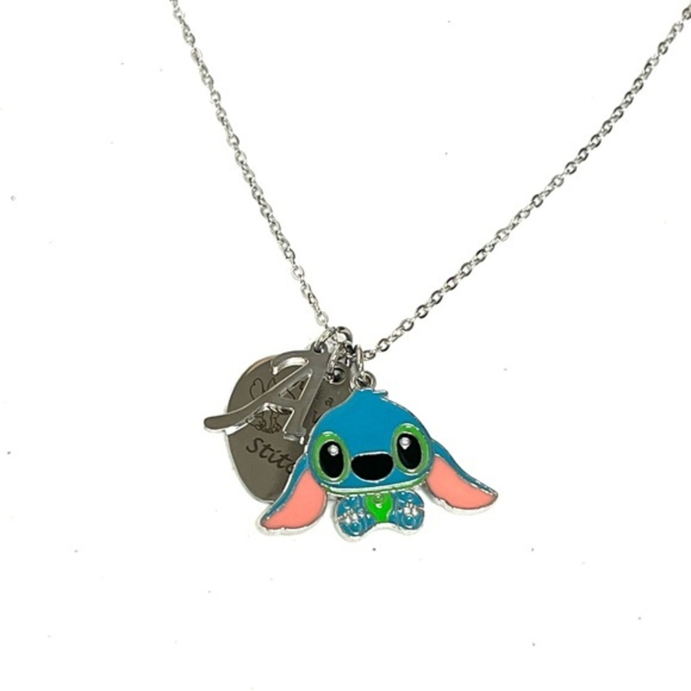 Stitch  Necklace - Blue and Silver